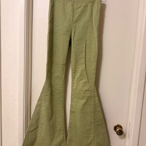 Green Flared Pants